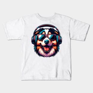 Tornjak Smiling DJ in Vibrant Japanese Art Style Kids T-Shirt
